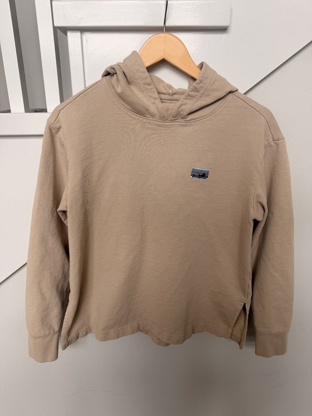 Patagonia Womens Organic Cotton Pullover Hoodie Khaki Tan Size S